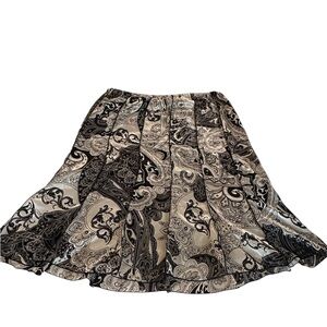 Elegant Black and White Paisley Skirt